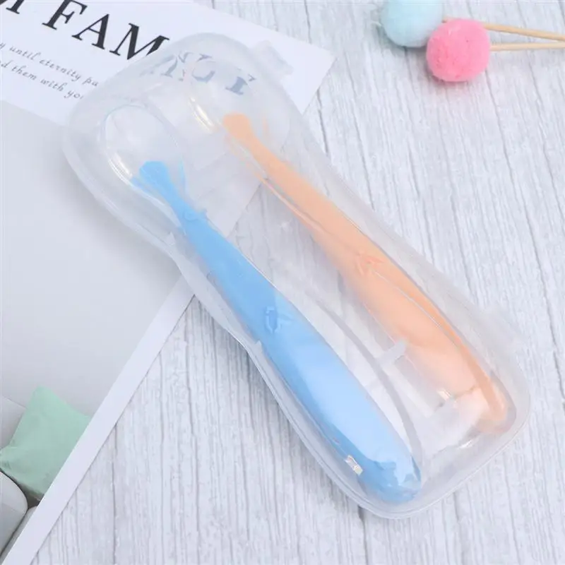 

Baby Feeding Spoons Silicone Soft Self Feeding Spoons Training Spoons Learning Spoons with Storage Case for Infant Baby Kids