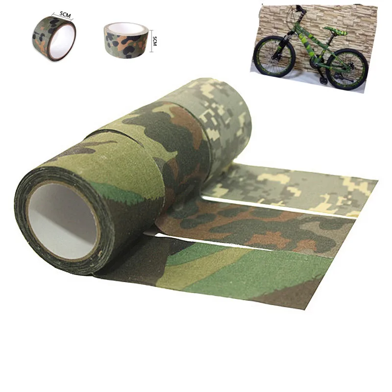 5cm*5m Non-Woven Shotgun Weapons Torches Flasks Bicycle Camouflage Tape MTB Road Bike Cycling Outdoor Camouflaging Tools Camping | Спорт и