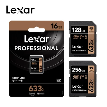 

633x SDXC Original Lexar SD cards UHS-I SD card 512GB 256GB 3D 4K video High Speed Capacity SDHC 95Mb/S Memory Card For Camera