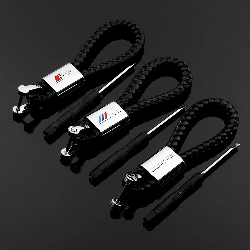 

Applicable to R Rs AMG M tri-color series car keychain Fashion woven rope series Model car keychain Pendant Q19