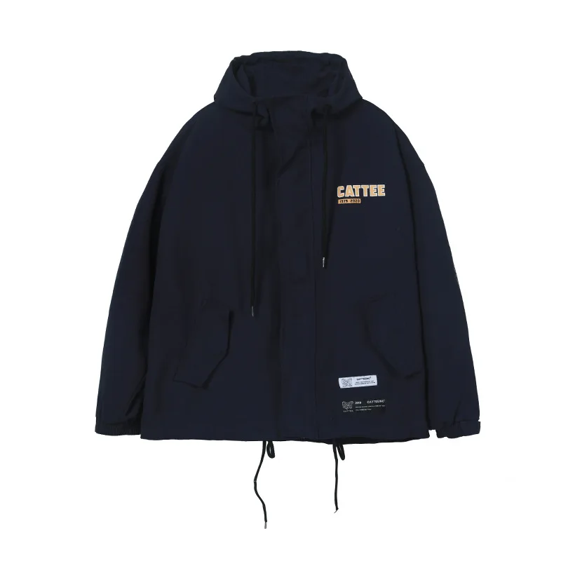 

City Where the Product 2020 New Style Spring Clothing Drawstring Casual Hooded Jacket Back Printed Letter Popular Brand Coat