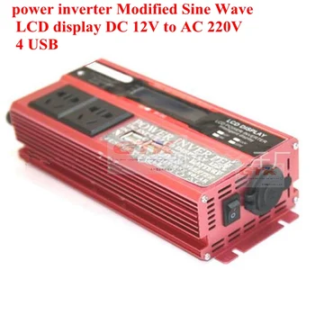 

1500W 2000W 1200W power inverter Modified Sine Wave LCD display DC 12V to AC 220V Solar 4 USB car Transformer Convert EU US AU