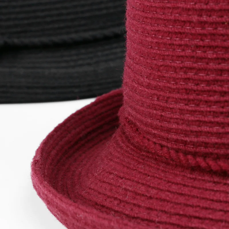 H753 женская шляпа Fedoras, Осень-зима, высокое качество, модная шерстяная шапка для женщин, простая, с коротким козырьком, в британском ретро стиле, для церковных покупок