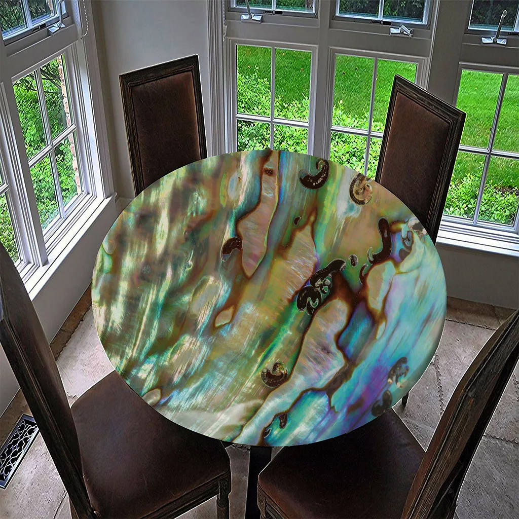 Waterproof Table Cover Fitted Tablecloth Round 55' Moisture-proof Reusable