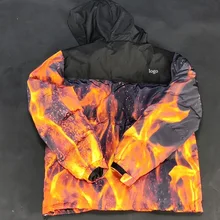 Европейский и американский уличный спортивный пуховик Huoyanshan с капюшоном, большой размер, модный бархатный пуховик