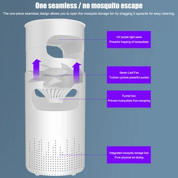 

Mosquito Killer Lamp LED Light Trap USB Charging Low Noise for Home Bedroom C44