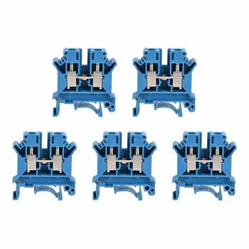

DIN Rail Terminal Block UK6N 800V 57A Screw Type Connector 6mm2 Blue 5 Pcs