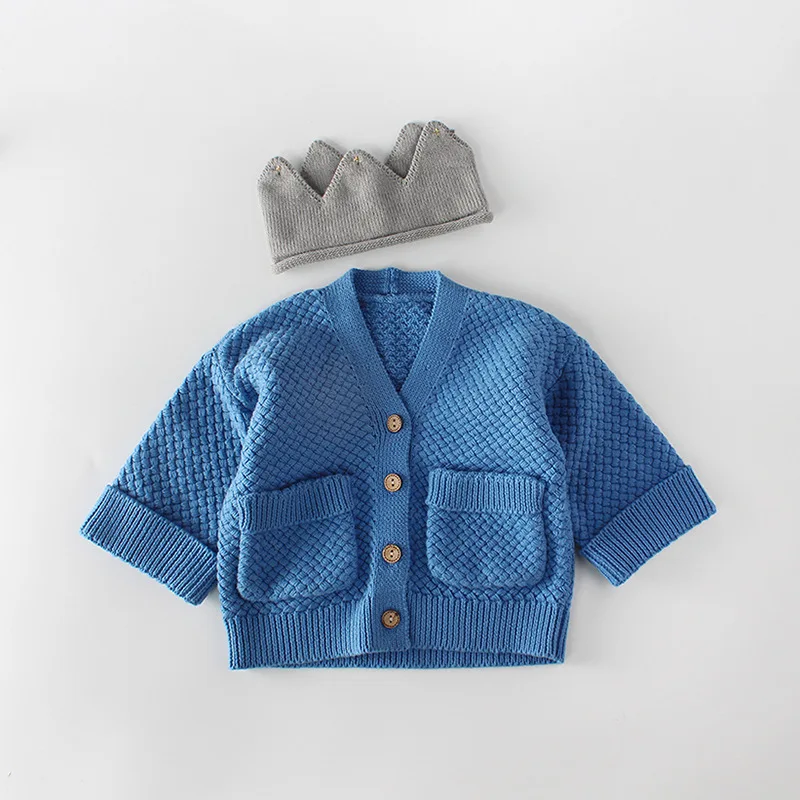 Emmababy для малышей Кардиган мальчиков девочек длинным рукавом хлопковые свитеры с