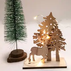 Креативные DIY деревянные поделки Рождественская елка олень деревянные украшения Рождественские вечерние украшения для дома R7RC