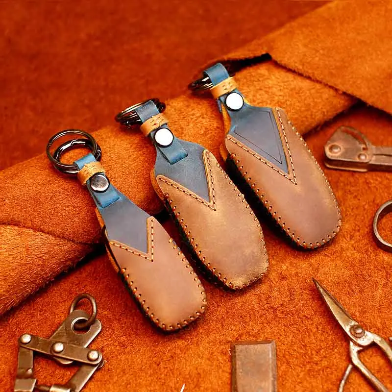 EASYANT Business retro fashion trend car leather key case suitable for Ford key case Fox Mondeo bag Sharp world leather buckle s