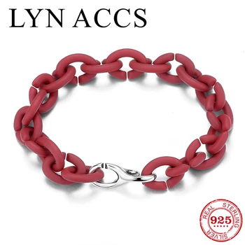 

High Quality Red Rubber Bracelet 2020 Fashion Jewelry Metal Beads Silver Charm Handmade Bracelet for