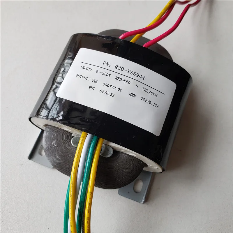 380V 0.02A 75V 0.15A 8V 0.5A R трансформатор сердечника 25VA R30 220V медный щит усилитель питания |