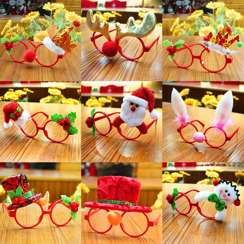 

1pc Christmas Glasses Frames Santa Claus Snowman Elk Christmas Ornaments Christmas Party Decorations Kids Xms Gift Party Favors