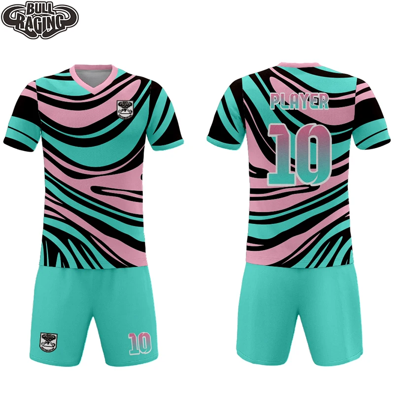 Turquoise Pink Black Color Curved Stripes Design Custom Means Youth Soccer  Jersey Retro Club Jersey Sublimlation Made - Soccer Sets - AliExpress