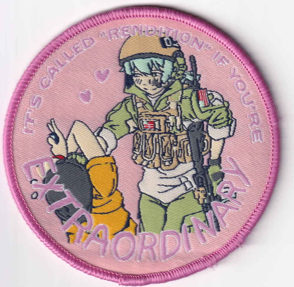 

Custom display of woven label patch: extraordinary