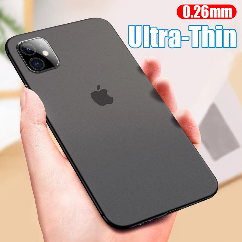 Матовый ультра тонкий чехол для iphone 11 Pro Max X XR XS 7 8 6 S Plus прозрачный Жесткий ПК телефон простой однотонный на