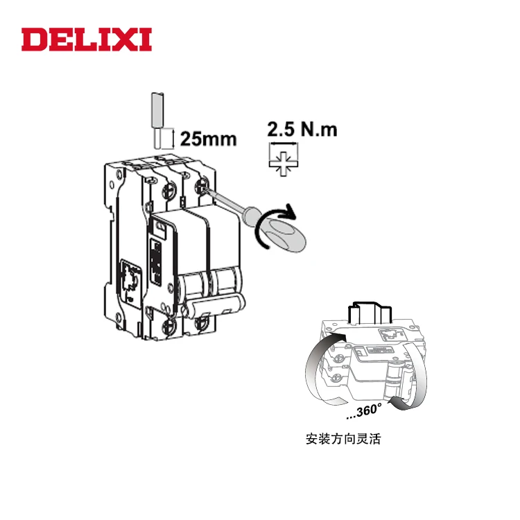 DELIXI CDB6i Американская классификация проводов 2р Мини автомат защити цепи 230/400V AC 1A 2A 3A 6A 10A 16A 20A 25A 32A 40A 50A 63A 50 Гц/60 Гц кривая C тип mcb