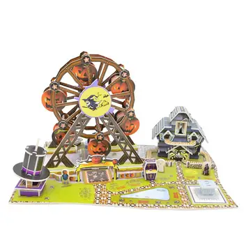 

1 Set Kids DIY Building 3D Puzzle Toy Circus Carousel Ferris Wheel Model Puzzle Education Kids Toy