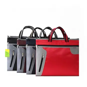 

37X30CM Commercial Business Document Bag A4 Tote file folder Filing Bag Meeting Bag Side Zipper Pocket office bags for documents