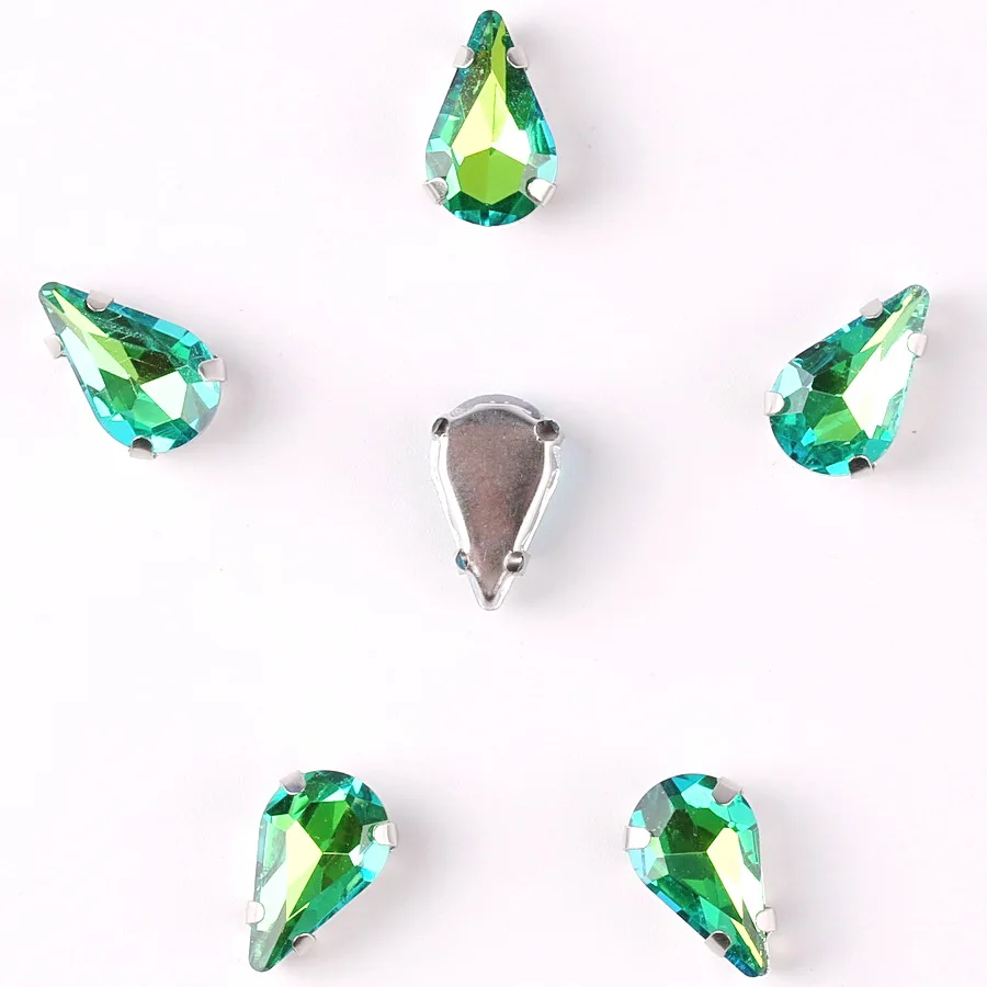 Тонкий серьги в форме капли воды серебряная цепь коготь настройки с украшением