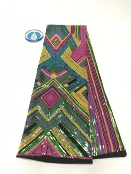 

High quality African lace fabric colorful sequined Swiss voile lace high quality embroidered French mesh Nigerian lace fabric