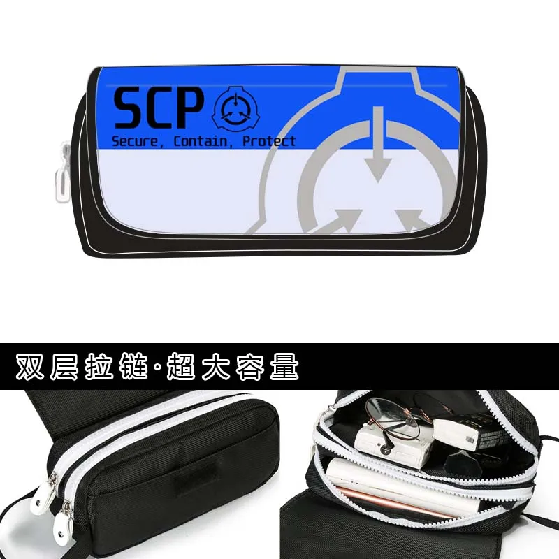 SCP Foundation Pencil Case Canvas Pencilcase School Pen Case