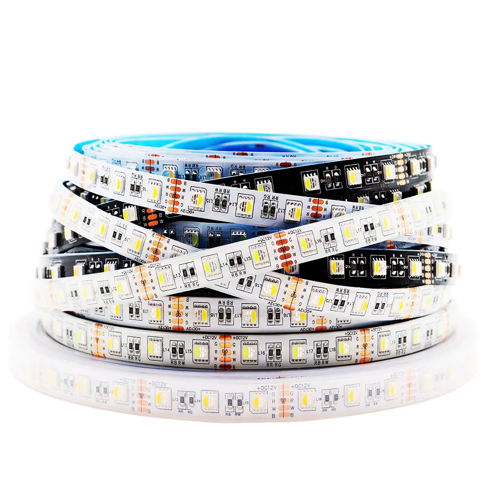 5050SMD 4 цвета в 1 светодиодный Светодиодный светильник полоса 60 s/M RGBWW IP20 IP65 IP67
