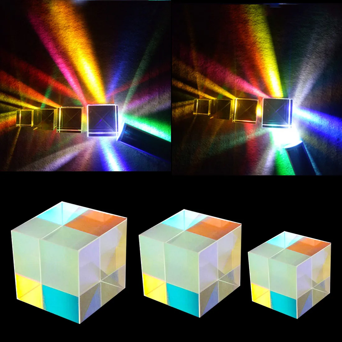 Optical Glass Prisms 10*10*10mm Bright Light Combine Cube Prism Stained