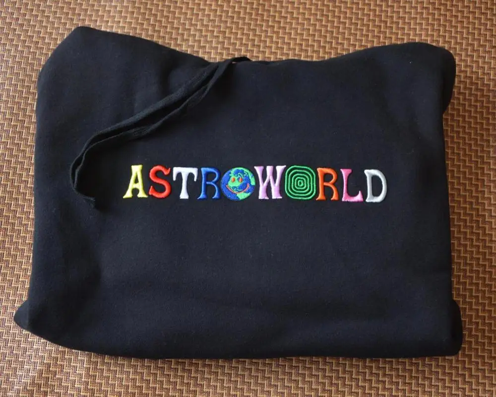 2020 TRAVIS SCOTT Astrodome Ojalá estuvieras aquí bordado Arco Iris carta hombres Sudadera con capucha para mujer de moda Hip Hop sudadera