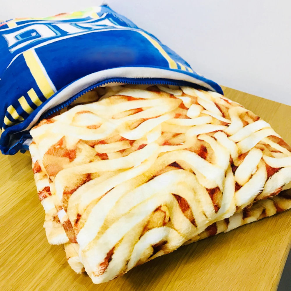 Online Celebrity Snacks Instant Noodles Pillow Tanabata Festival Advertising Hitting on Me Funny Cool PP Cotton Blanket Gift