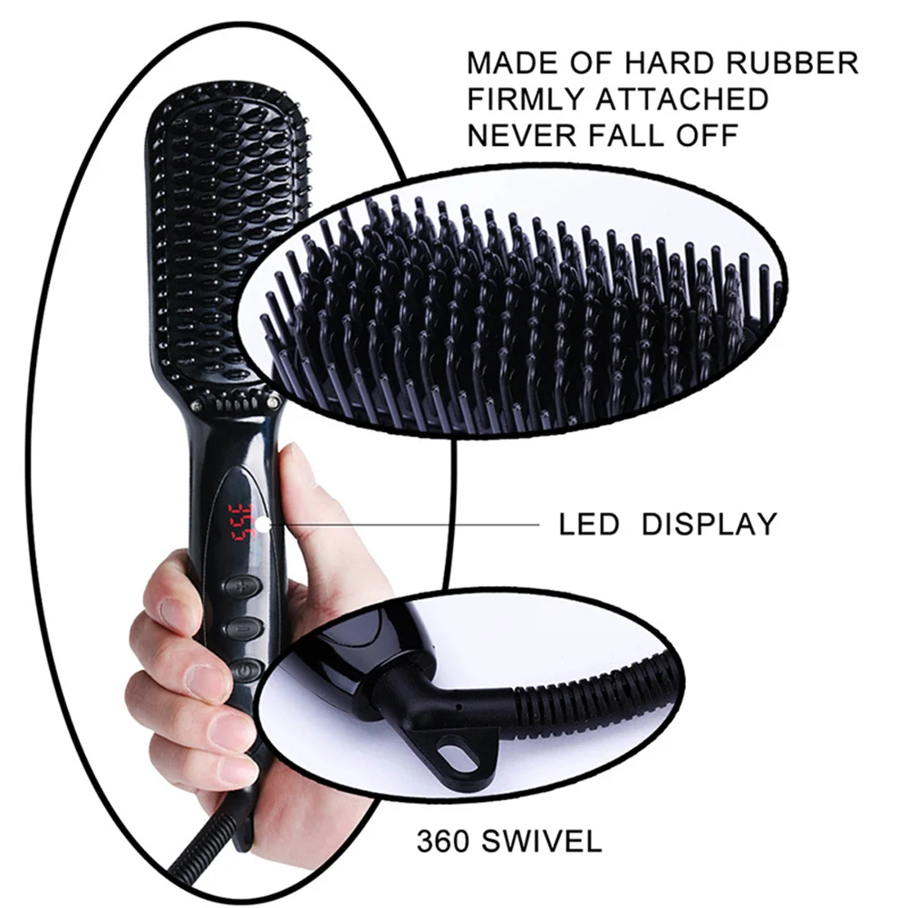 Электрический выпрямитель для бороды гребень Ионная Щетка выпрямитель для волос формирующий гребень для волос стайлер для мужчин