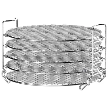 

Grill Stand Air Fryer With Five Stackable Layers Food Grade Stainless Steel Dehydrator Rack Accessories Suitable For Pin Xia