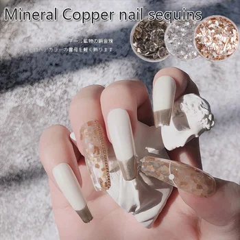 

TSZS 1lot 2020 High Quality Irregular Metal Decoration Natural Mica slice Mineral copper gold sequins nali art