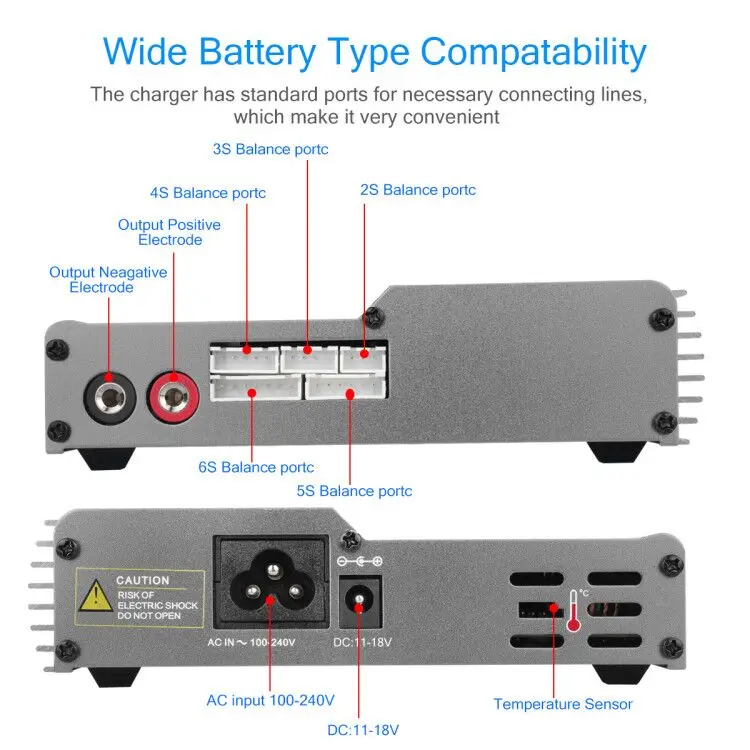 Haisito-HB6AC IMAX Lipo 충전기, 80W, 6A 내장 Ac 어댑터, lipo Li-Lon LiFe Nicd Nimh PB 배터리 밸런싱 RC 충전기용