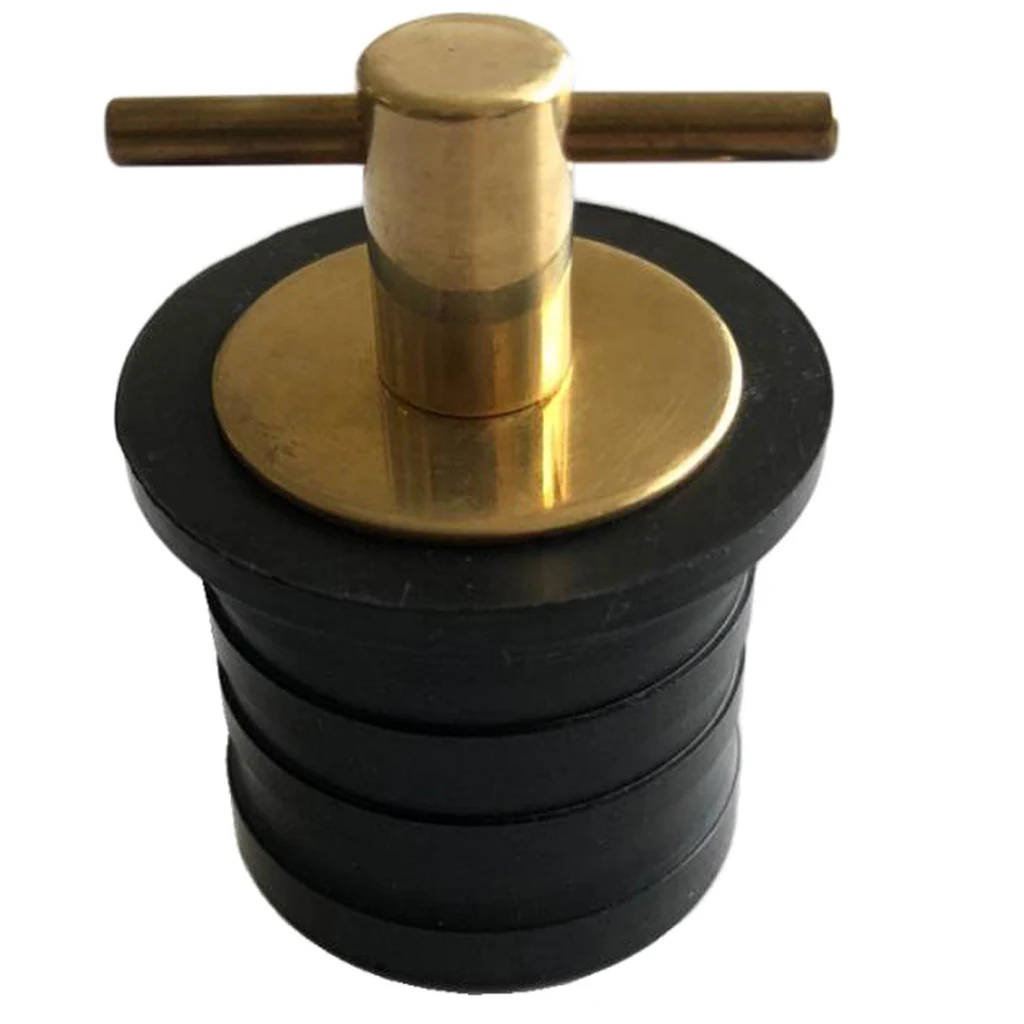 1-1/4 Inch Brass Boat Snap Lock Drain Plug for Marine Coolers and Boat Hull