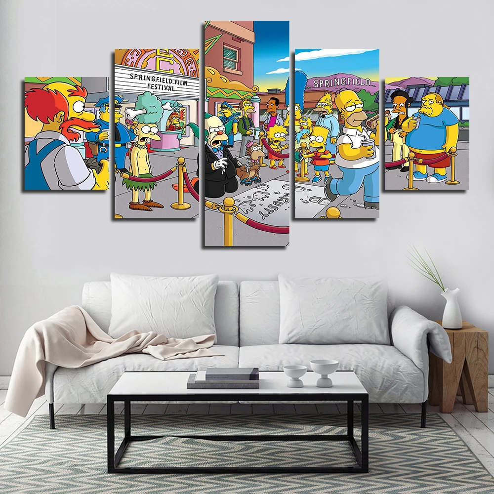 Симпсоны классический аниме постер и принты детская комната стены популярное искусство холст живопись рамка Современное украшение HD картина работы