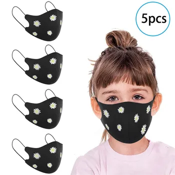

5Pc Children Outdoor Reusable Cartoon Printing Mouth Cover Cloth Embroidery Quick-drying Ice Skating Double Face Cover mascaras