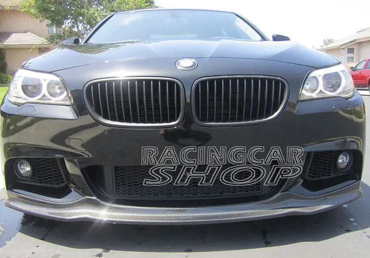 AK Style Real Carbon Fiber Front Lip Spoiler For BMW 5-SERIES F10 MTech Msport Front Bumper 2011UP