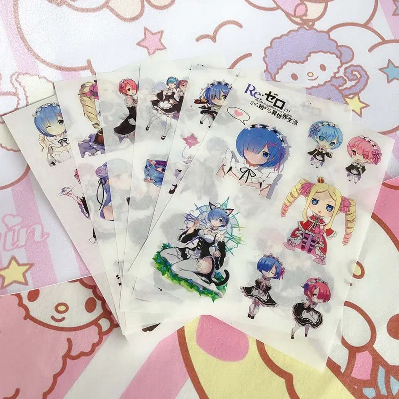 6 шт./компл. Kawaii Аниме Манга прозрачные наклейки для дневника японские канцелярские принадлежности