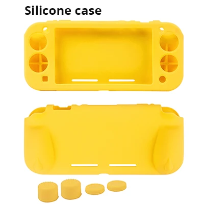 silicone Yellow Мягкий ТПУ чехол CHINFAI для shand Switch Lite эргономичный Нескользящий Резиновый защитный чехол-подставка для NS Switch Lite мини-консоль - Цвет: silicone Yellow