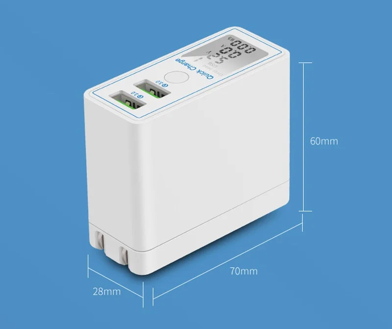 Tongdaytech USB зарядное устройство 36 Вт двойной USB Quick Charge 3,0 Led дисплей телефон быстрое зарядное устройство Carregador Portatil для Iphone samsung