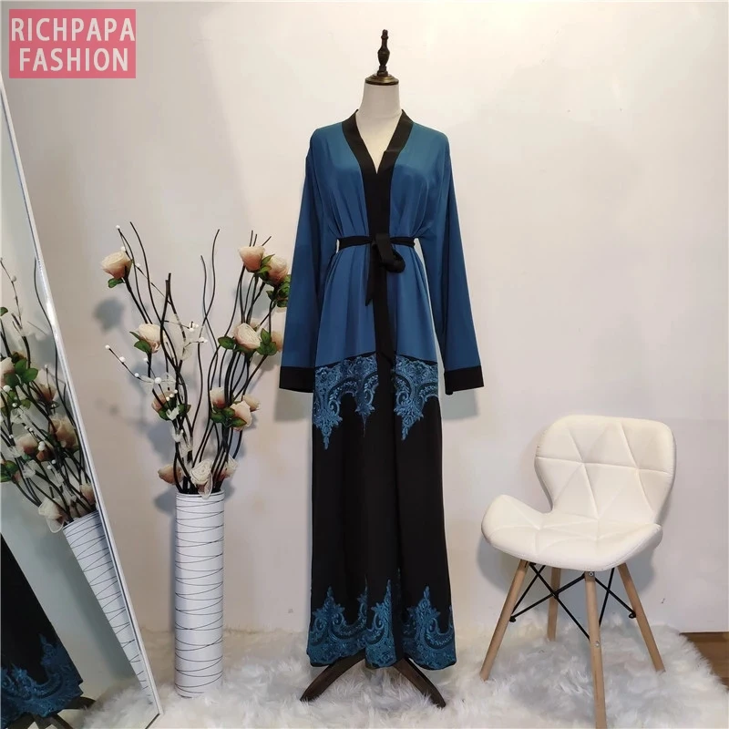 Открытый абайя кимоно хиджаб мусульманское платье Абая для женщин марокканский кафтан Дубай Оман кафтан Marocain Турция Исламская одежда H abaya