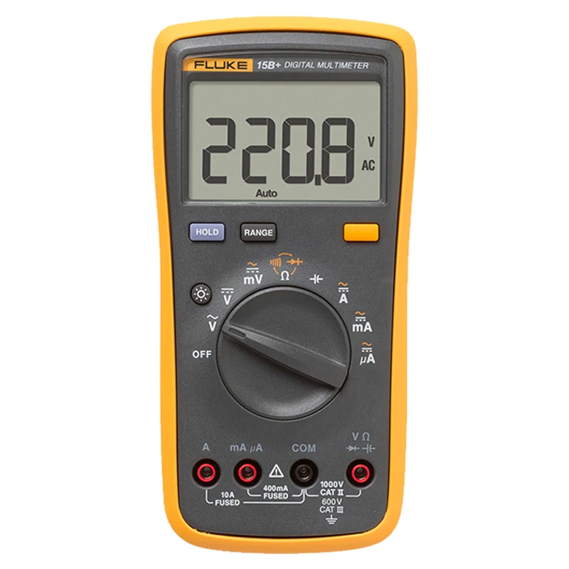 Fluke 15B PLUS Fluke 15B+/17B+/18B+/12E+ автоматический цифровой Диапазон мультиметр DMM AC/DC/диод/R/C напряжение тока тестер - Цвет: Fluke 15B PLUS