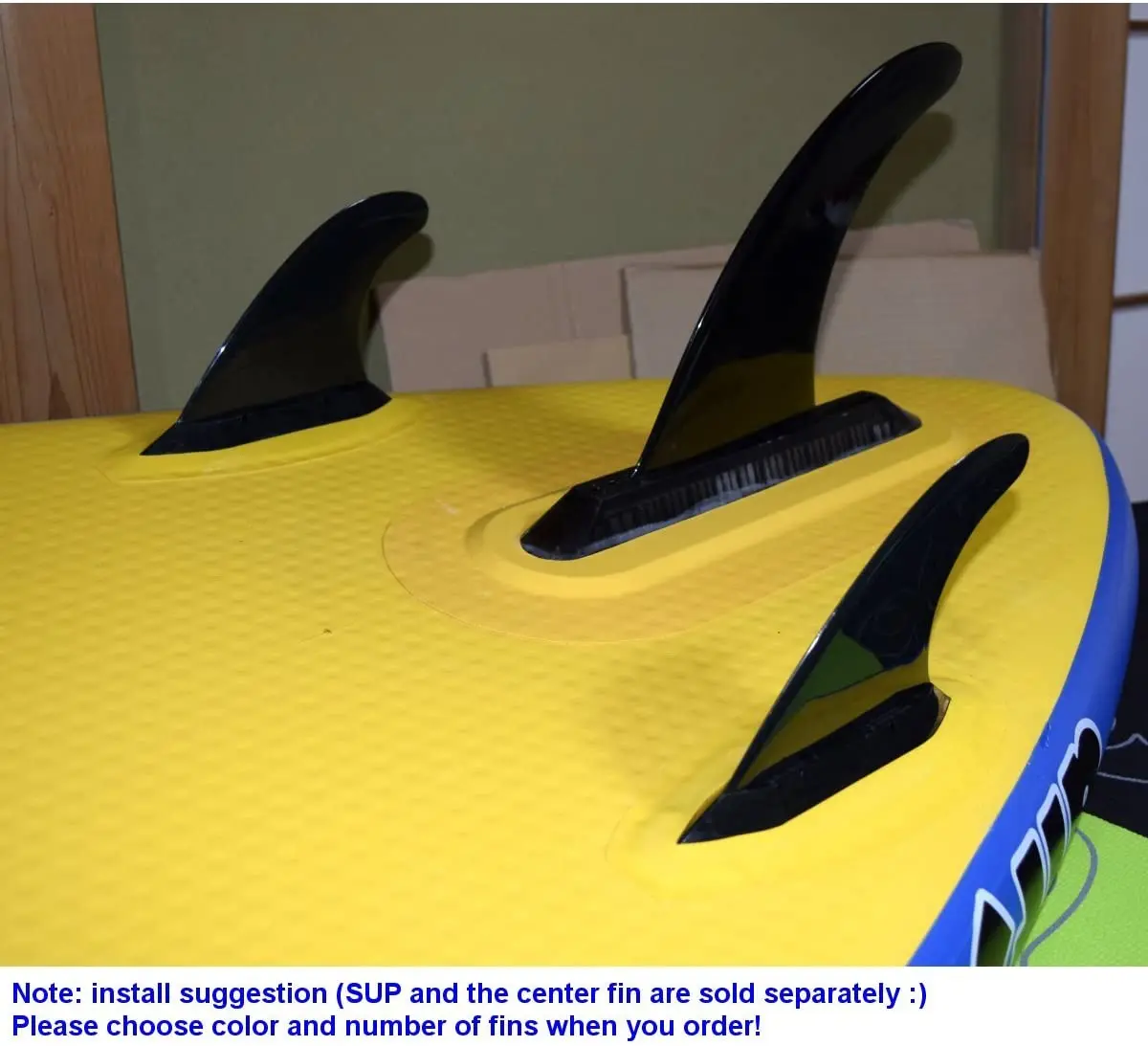 saruSURF US Box Center River & surf SUP fin Safety Flex Soft 3" for SUP Longboard airSUP Black