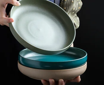 

Simple Ceramic Steak Sushi Pasta Salad Plate Western Dish Tableware Kitchen Restaurant Breakfast Soup Bowl Snack Tray LA191