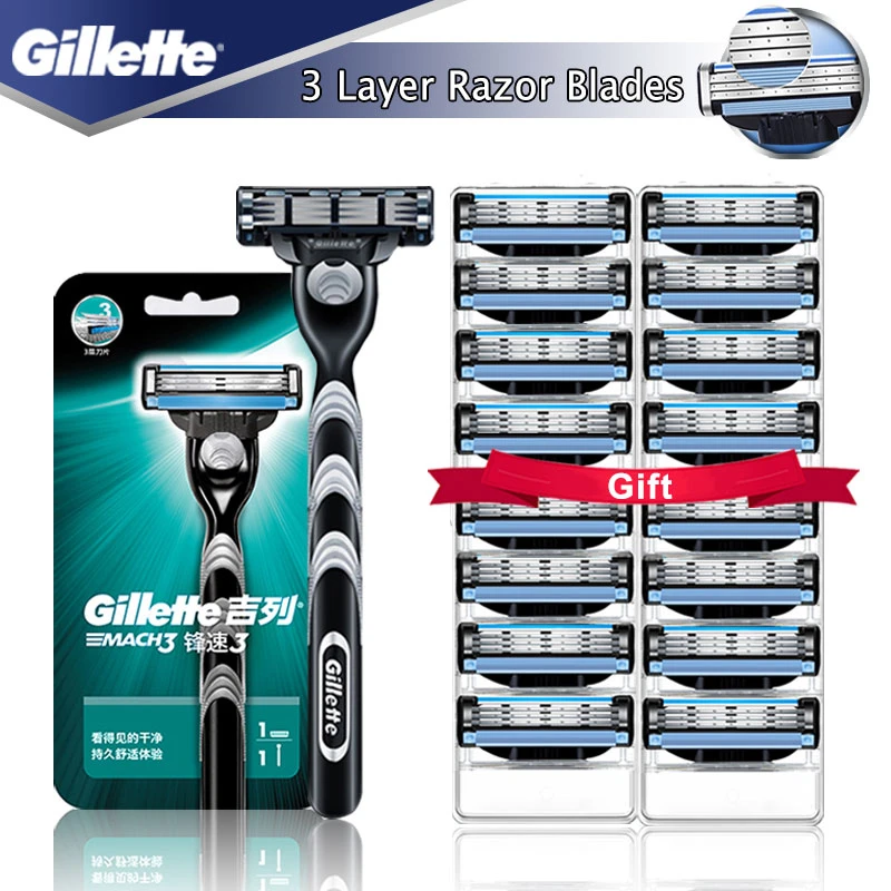 Gillette Mach 3 Опасная mужская бритва Безопасная станок для бритья Кассеты Для бороды