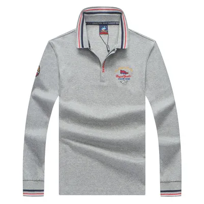 Европейский стиль бренд Tace& Shark Мужская рубашка поло с длинным рукавом высокое качество хлопок повседневные деловые рубашки поло мужские пуловеры - Цвет: TC8839-GREY