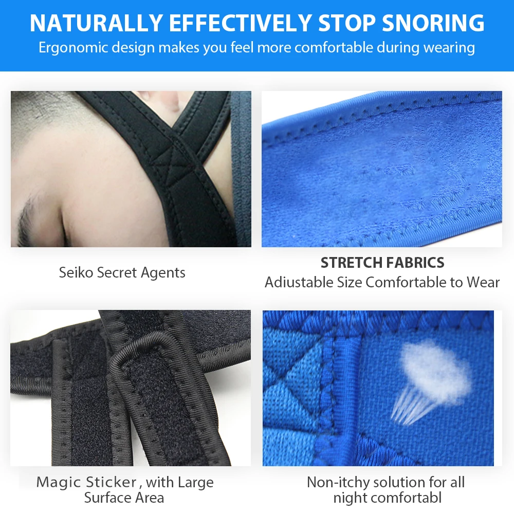 Женский и мужской ремень для храпа Genkent черный сна с защитой от храпа|snoring chin|anti