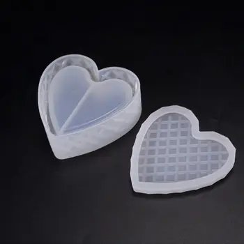 

Heart-shaped Cut Section Mold DIY Crystal Epoxy Storage Box Mould Jewelry Gift Case Silicone Molds