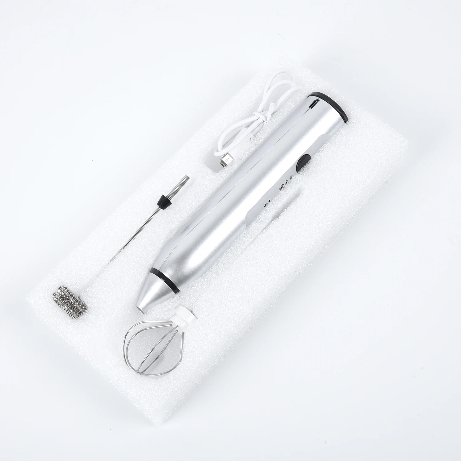 1* USB Ручной перезаряжаемый вспениватель молока пружинный венчик для яиц аксессуар